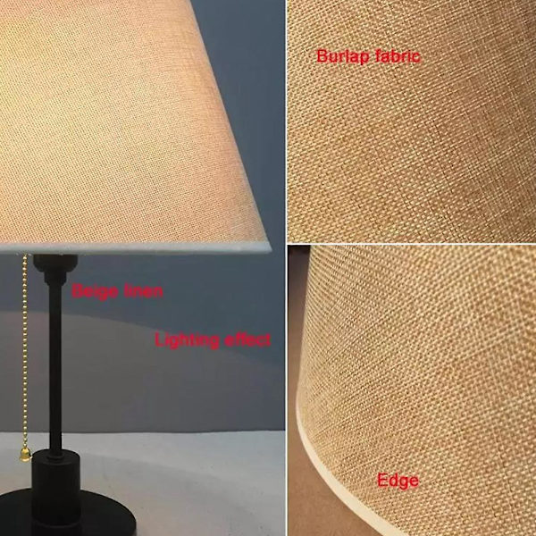 Bordlampe Lampshade Tilbehør E27 Nedre Diameter 30cm Gul（CremeGul）