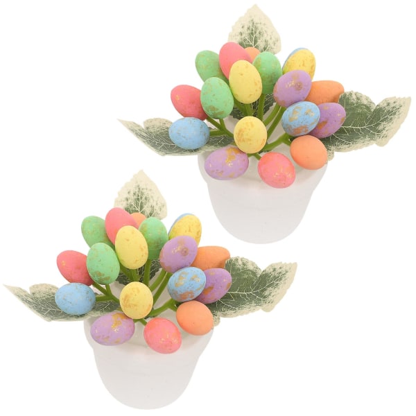 2 Pack Easter Party Garden Decorations Novelty Easter Egg Bonsai Decorations Easter Party Favors (12.00X10.00X10.00CM, as shown in the picture)