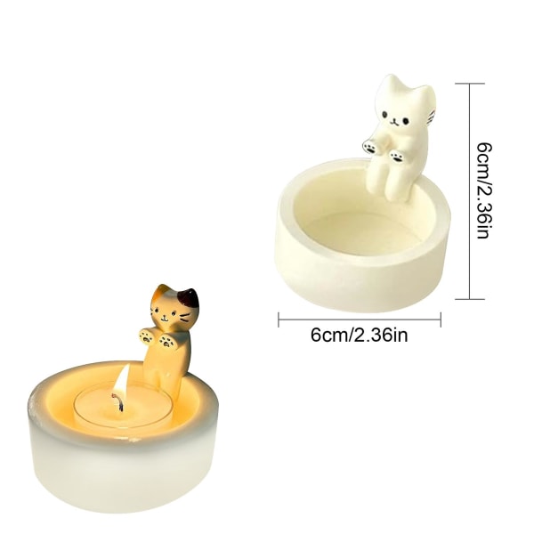 Kynttilänjalka, Kitty lämmittää tassujaan Söpö tuoksuva valoteline, lahja kissan rakastajalle (värikäs)