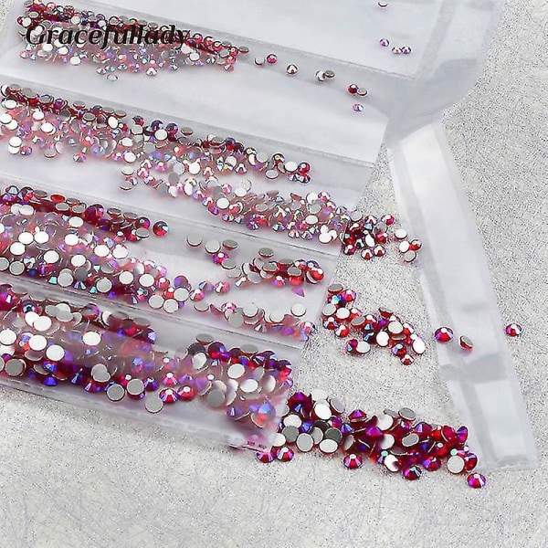 Gjennomsiktig AB Multi størrelse Glass Rhinestones For Nails Art Telefon Cases Klær Dekorasjoner