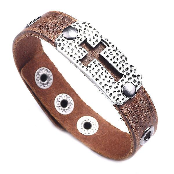 Brun läder armband för män Anime armband smycken julklapp