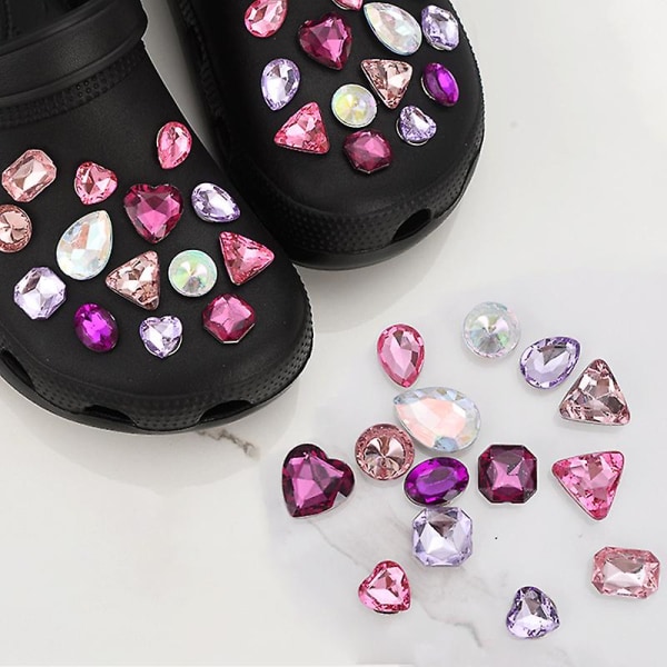 28 Shoe Decoration Charms, Crystal Rhinestone Diy Shoe Accessories In Many Shapes, Perfect For Garden Clogs, Beach Sandals