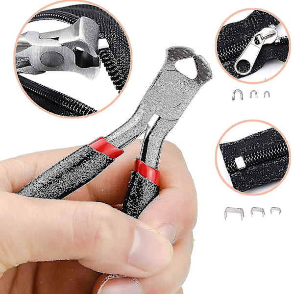 197 st Zipper Reparationssats, Ersättning Dragkedja Slider Dragkedja Ersättning Med 2 Mini Tänger, För Kläder, Väska, Jackor, Tält, Bagage