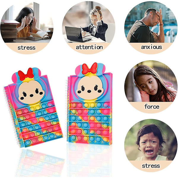 Pop Bubble Fidget Notebook, Popper Notebook För Flickor Pojkar, Stressavlastande Fidget Notes Arbetsbok För Barn Skola Hemma Högskola Kontor(tie-dye)
