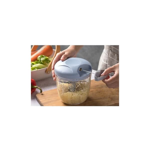Manuell hackare, 500 ml 3 rostfria blad, kök hackare multi-hackare för grönsaker, kött, lök, vitlök, barnmat slipning