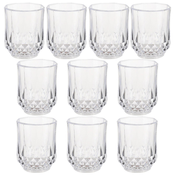 10-pak glitrende drikkekopper, kreative bar- og natklubfest drikkekopper (8.5X7.3X7.3cm, hvid)