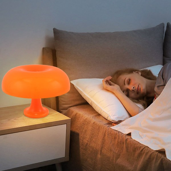 LED Svampformad Bordlampa Lämplig för Hotell Sovrum Sängbord Vardagsrum Dekorativ Lampa Orange