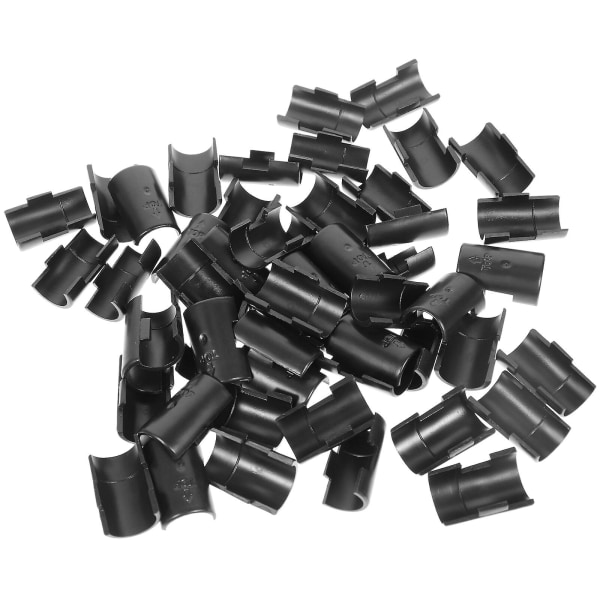25 par ståltrådshyldeclips, hyldesæt, hyldeplastiklåseclips til fastgørelse (3.4X2.3X2.3CM, sort)