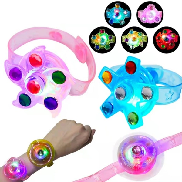 25 stk. LED lysende fidget spinner armbånd - festartikler for barn 4-8 og 8-12 år - gløder i mørket - festutstyr - bursdagsgaver