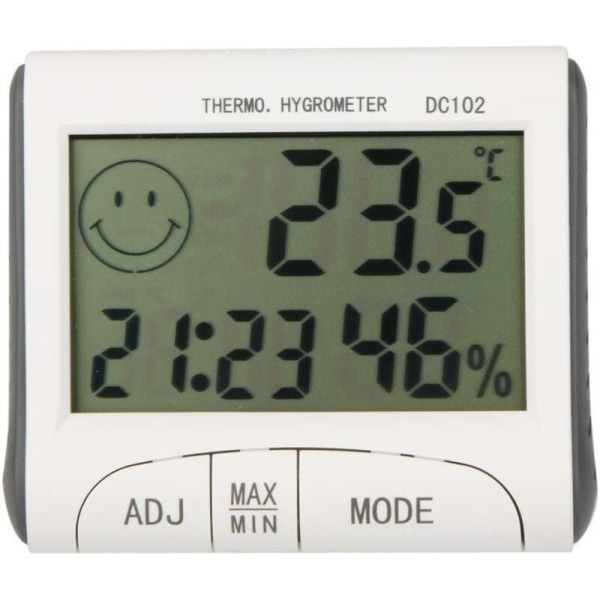 LCD inomhus termometer Mini LCD digital inomhus termometer hygrometer termometer klocka skrivbord väderstation med magnetisk stativ