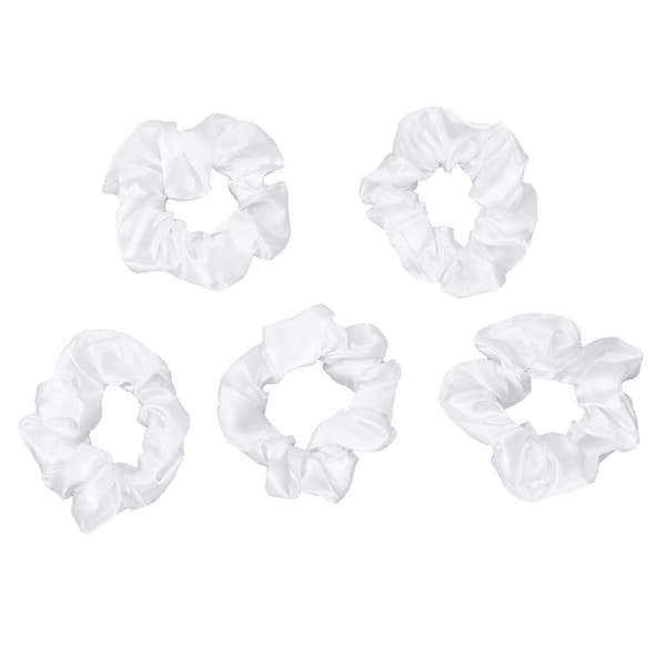 5 st enfärgade elastiska hårband tyg hårrep hästsvans hårklämmor kvinnor flickor håraccessoarer (37Vit)(Vit)