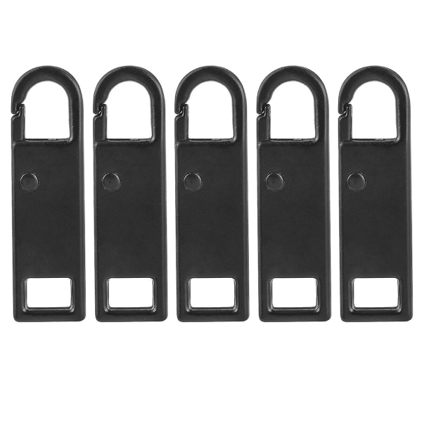 5-Pack Removable Zipper Puller DIY Luggage Backpack Clothing Accessories (3X0.86cm, Black)