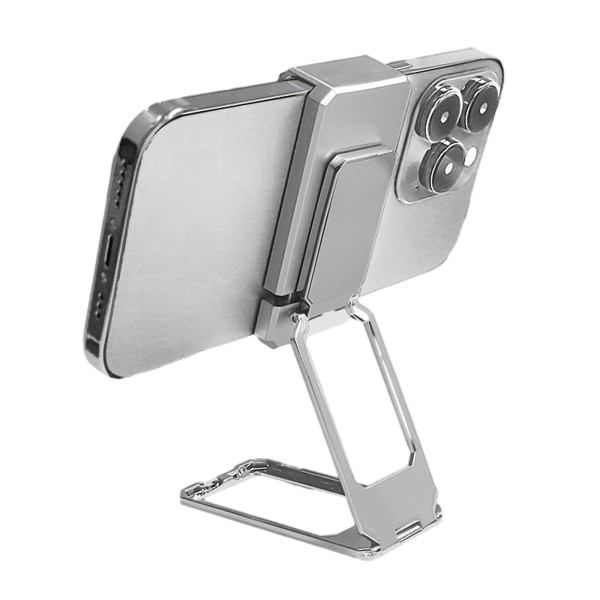360 sammenleggbar brakett, fullt justerbar sammenleggbar bordtelefonholder Cradle Dock（sølv）