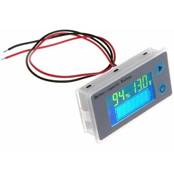 Multifunktions 10-100V LCD Batterikapacitet Voltmeter Med Temperaturvisning