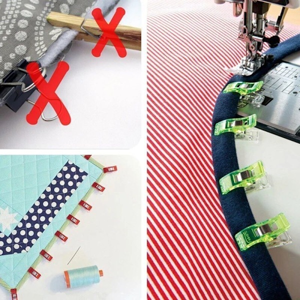 10-pack DIY lapptäcke fotöverdrag flerfärgade plastklämmor fåll syverktyg sytillbehör hantverk syklämmor (slumpmässig färg)