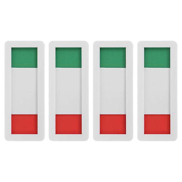4 Pakke Hjem Privatlivs Dør Indikator Konferencelokale Ledig Skilt Ledig Skyder (10X4X1CM, Hvid)