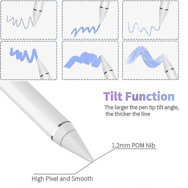 Vit aktiv styluspenna 1,5 mm hög precision och känslighet punkt kapacitiv stylus