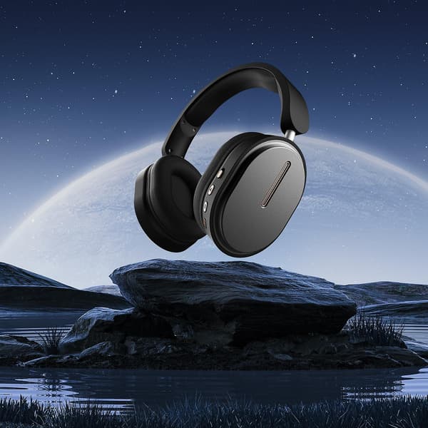 Headset Bluetooth-hörlurar brusreducerande insticksstereo trådlöst headset (svart)