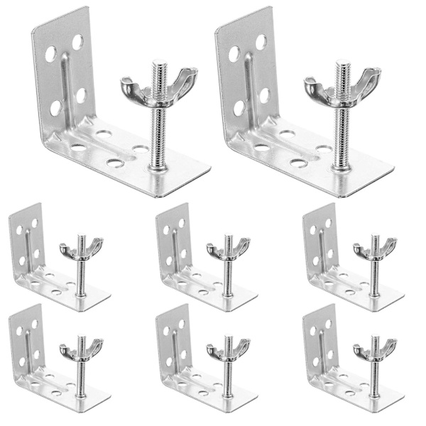 8-delad gardin L-formad monteringsfäste gardin fäste romersk gardin väggmonteringsfäste (5.00X2.50X2.50CM, silver)