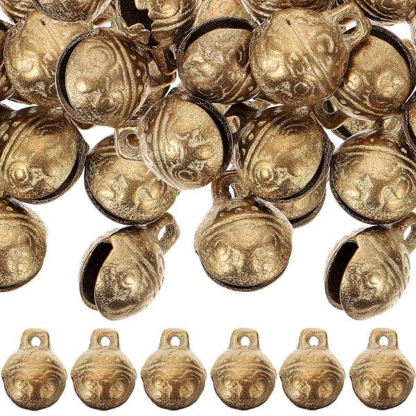 30 stykker vintage-vedhæng med kobberklokke, der egner sig til fremstilling af DIY-smykker (2X1,6 cm, som vist på billedet)