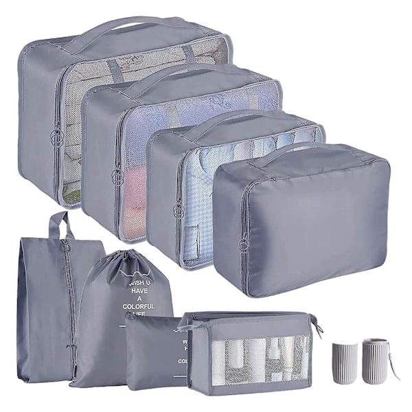 Packningskuber för resväska, 9 st lätta resväskor Organizer väskor set bagage packning