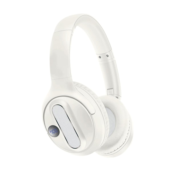 Trådlöst huvudband 5.3 Bluetooth Headset Digital Music Headset lämpligt för sport, fritid 20240353（Vit）