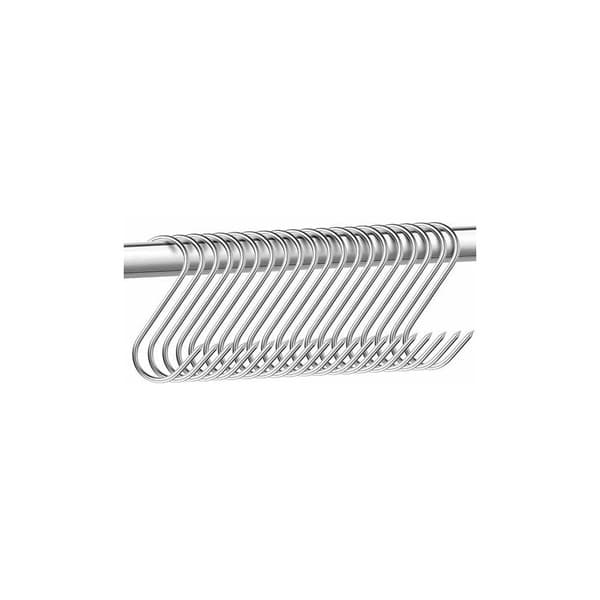 15-pack rostfria slakthakar - 15 cm - slakthakar - S-formade krokar - för badrum, sovrum, kontor, kök, butik, köttarbete GroFoo