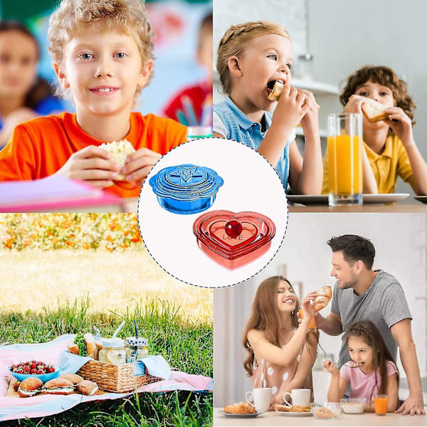 Sandwich-skärare och -förslutare, set med 2 (2 st), smörgåsform, säkerhetsmaterial, gör-det-själv