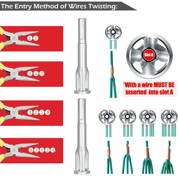 Tråd Twist Stripping Verktyg och Twister för Stripping och Twisting 11/12/13Awg Solid Wire, Manuell