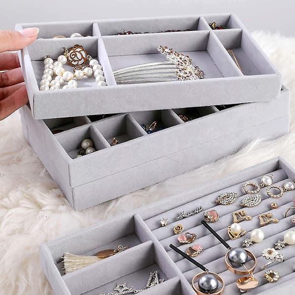 Smyckesfack Organizer, Stapelbar Smyckesfack Set