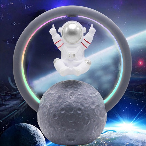 Magnetisk Levitations Bluetooth-högtalare Astronaut Hem Mini Radio Utomhus Trådlös Subwoofer Bärbar Ljud（A）