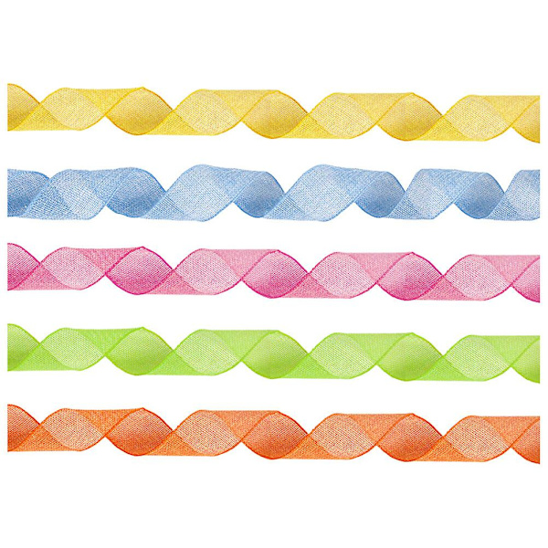5 rullar semesterpaketband DIY presentförpackningsband multifunktionellt hantverksband (200,00X5,00X0,05CM, flerfärgad)