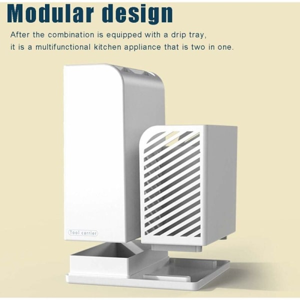 Multifunktionell förvaringshylla för ätpinnar/ x/köksbestick, vit