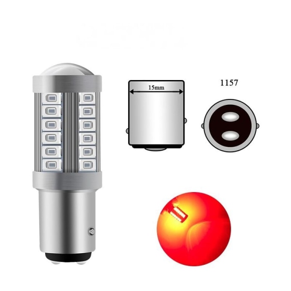 FlkwoH 12V 4W LED-lampa röd 6000K dubbelkontakt bajonett SBC Ba15d för inomhus RV-camping, fartyg, släpvagnsbelysning. (1 st) (blank röd)