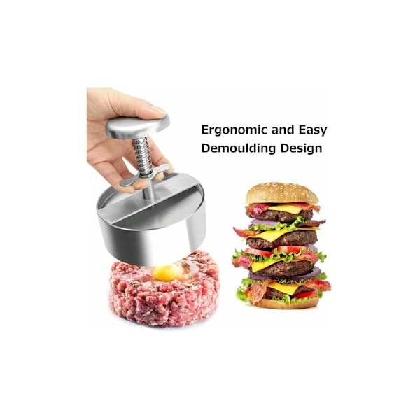 304 Rostfritt Stål Burger Press - Justerbar Hackad Biff Burger Press - Non-Stick - Perfekt för Familjesammankomster, Fester