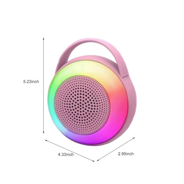 Trådlös Bluetooth-högtalare, bärbar liten stereo, bländande belysning, utomhusskrivbord med dubbel Bluetooth-anslutning, lätt att bära för hand（Rosa）