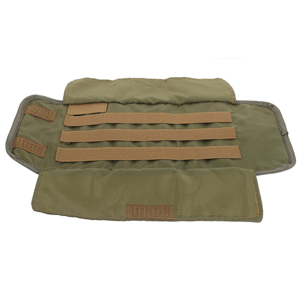 Fluebinding verktøyveske rullet opp fiskeverktøyveske stoff fiskeverktøy wrap veske bærbar fluebinding verktøyveske (42.00X32.00X0.40CM, som vist på bildet)