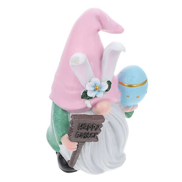 Harpiks Kanin Statue Vakker Påskedekorasjon Søt Skrivebordsornament (18X11X9cm, som vist på bildet)