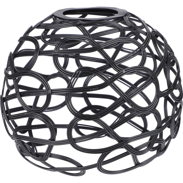 Metalltråd lampeskjerm hul lampeskjerm dekorativ lampeskjerm erstatning (10.00X10.00X8.00CM, svart)