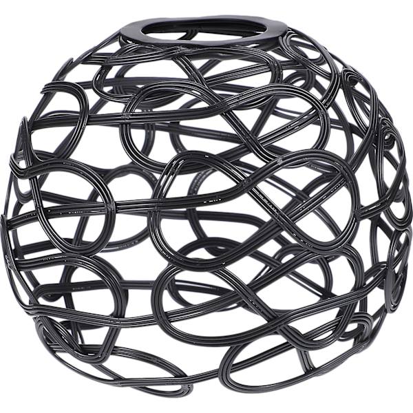 Metaltrådslampeskærm hul lampeskærm dekorativ lampeskærm udskiftning (10.00X10.00X8.00CM, sort)