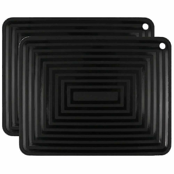 2-pack, silikonunderlägg/varma dynor, grytunderlägg, 9\"x12\" halkfri (svart)