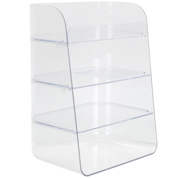 Kosmetisk opbevaringsstativ til skrivebord, kosmetikstativ, genanvendeligt displaystativ, toiletbord, opbevaringsstativ (22,5 x 17 cm, transparent)