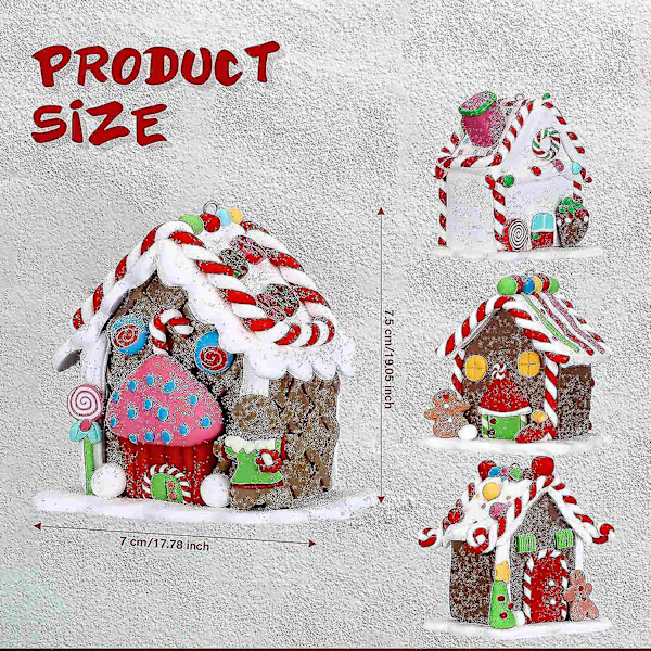 Jul Pepparkakshus Prydnad Miniatyr Julgodis Hus Pepparkaka Dekor Pepparkaka C