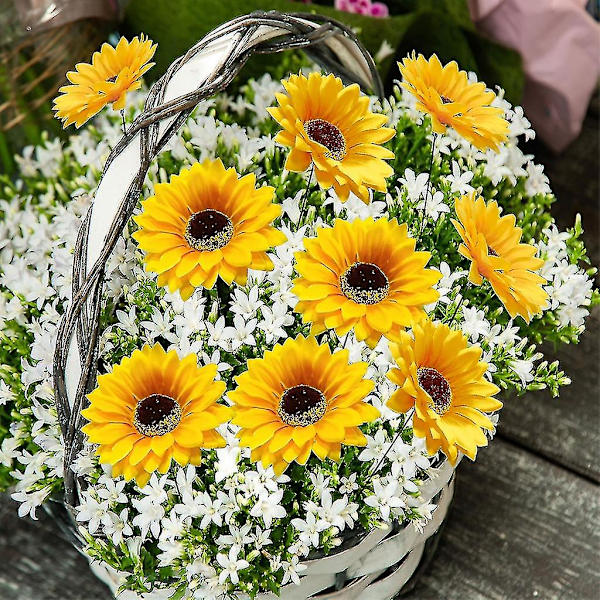 10 st solros trädgårdsinsatser gård gräsmatta prydnader blomkruka pinne dekoration