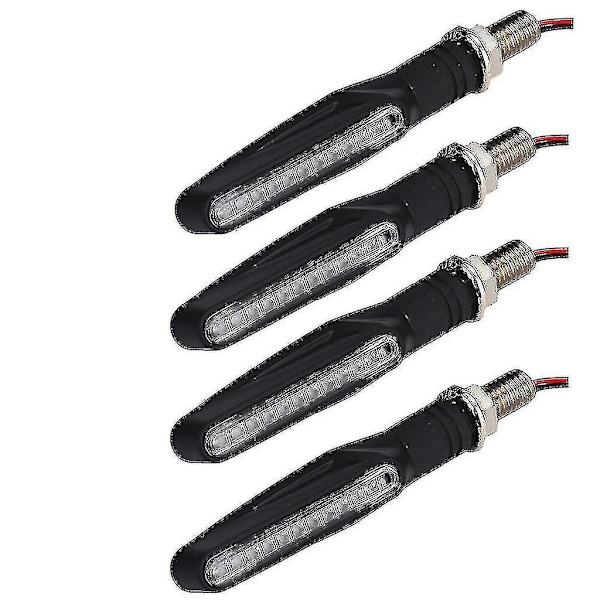 -4stk Motorcykel 12 Led Blinklys Blinklys Lys Amber - Aespa