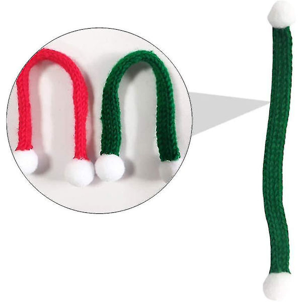 Mini julhalsduk stickad tomteluva docka hantverk hatt vinter vin charm miniatyr 15cm stickade halsdukar för vinflaska snögubbe smyckestillverkning grön