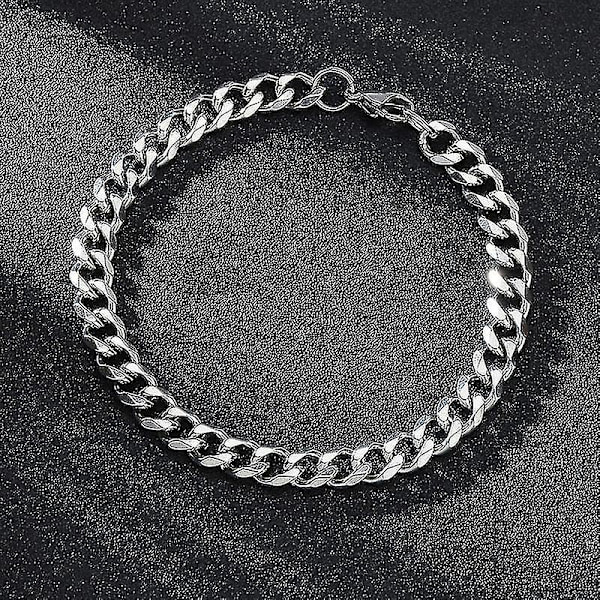 Polerede rustfrit stål armbånd til mænd og kvinder i guld og sort punk (5mm, guld farve)