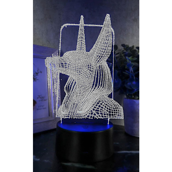 Wekity Gammel Egyptisk Gud For Efterlivet Anubis Sjakal Hund Graveret Klart Akryl Glas Led Nattelys Hilsen Multi Farve Nattelys Usb