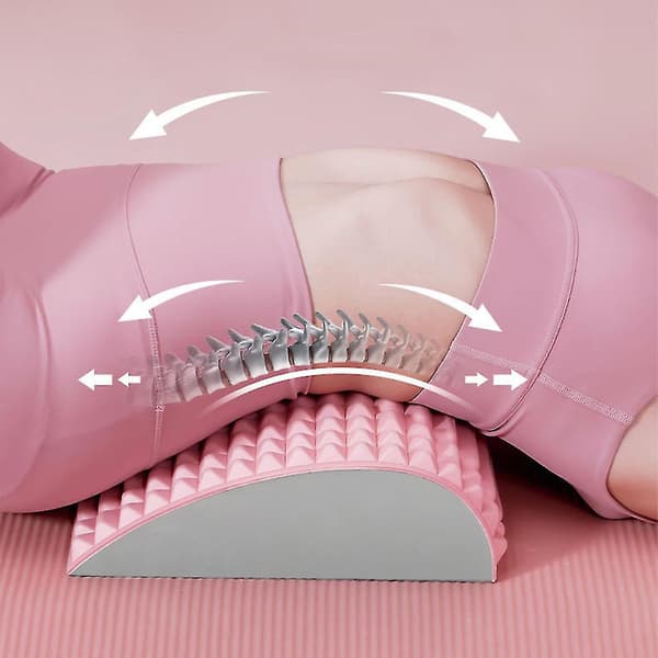 Back Magic Stretcher Lumbar Pain Relief Spine Massager Support Posture Relief（Rosa）