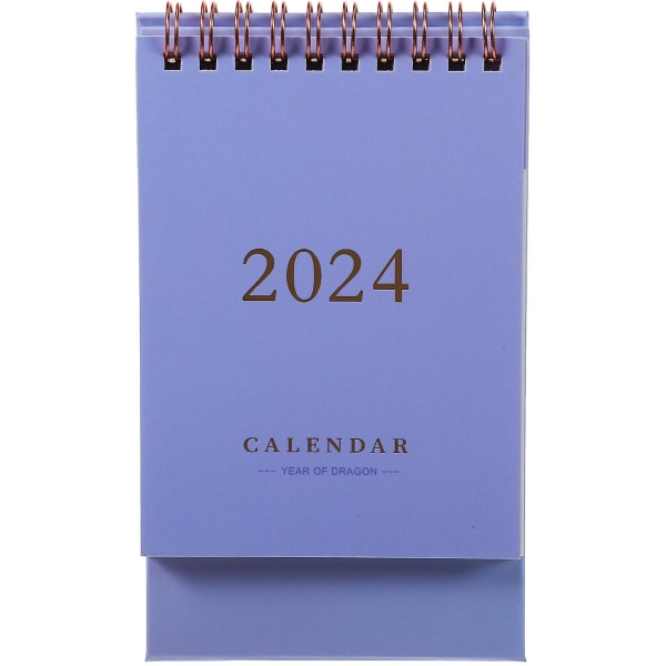 Månedskalender for skrivebord, kontorkalender, skrivebordskalender til hjemmet, tilbehør til hjemmet (16.00X9.50X7.00CM, lilla)